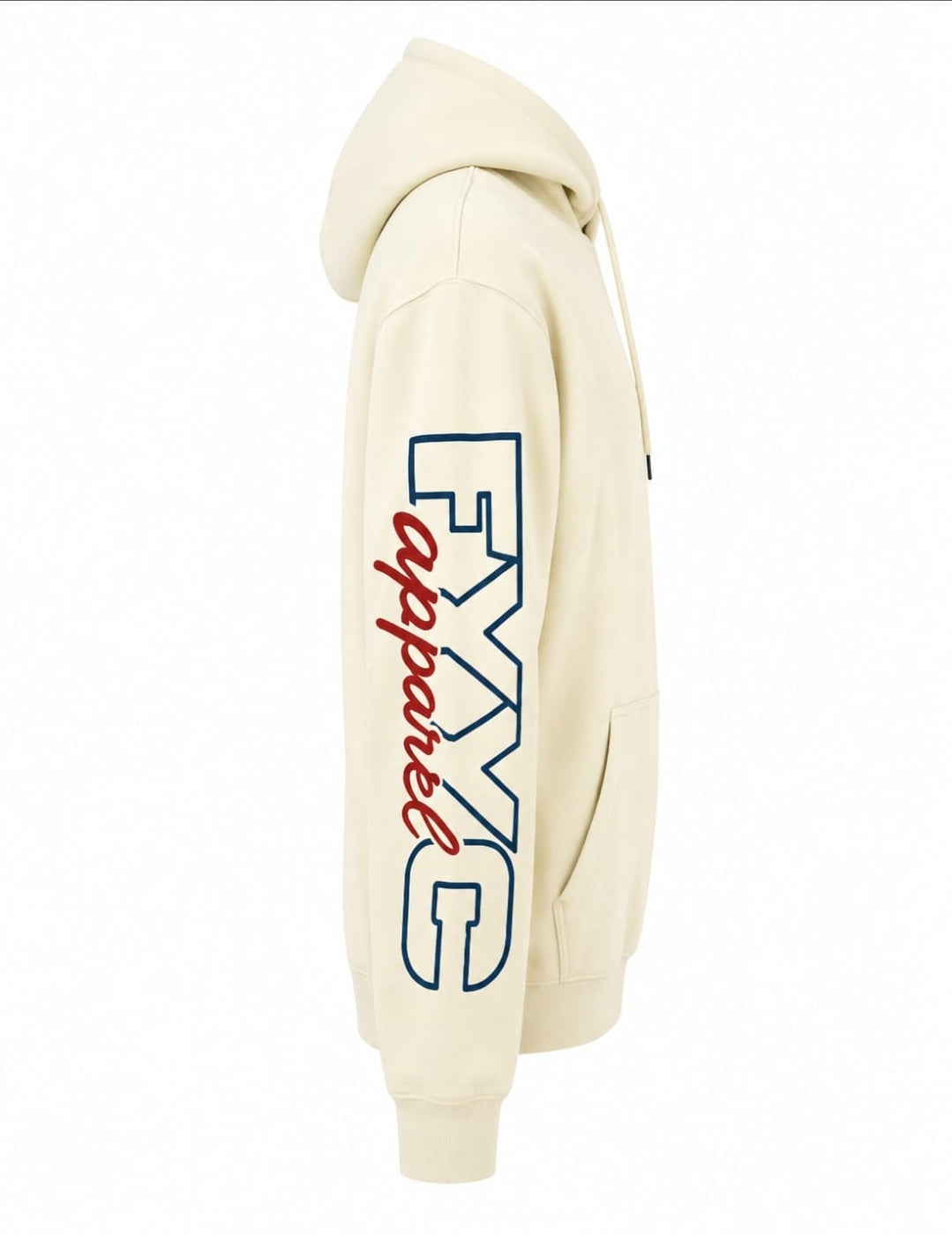 CREAM WITH BLUE SKUTTET LOGO HOODIE