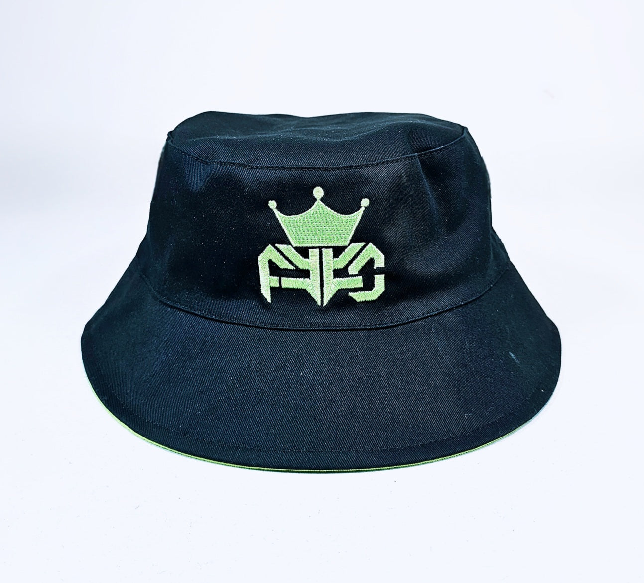 GREEN AND BLACK BUCKET HAT