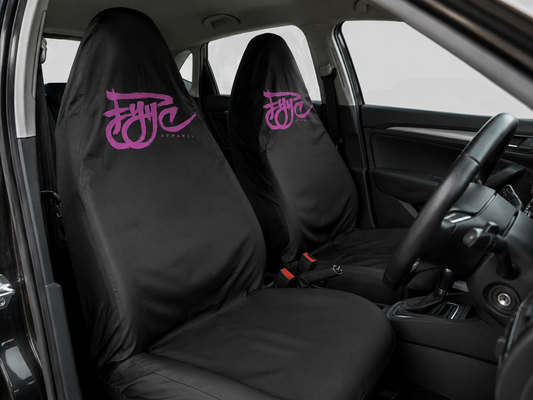 BLACK WITH PINK LOGO SEAT COVER SET