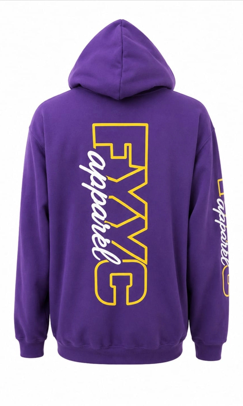 PURPLE WITH YELLOW SKUTTET LOGO HOODIE