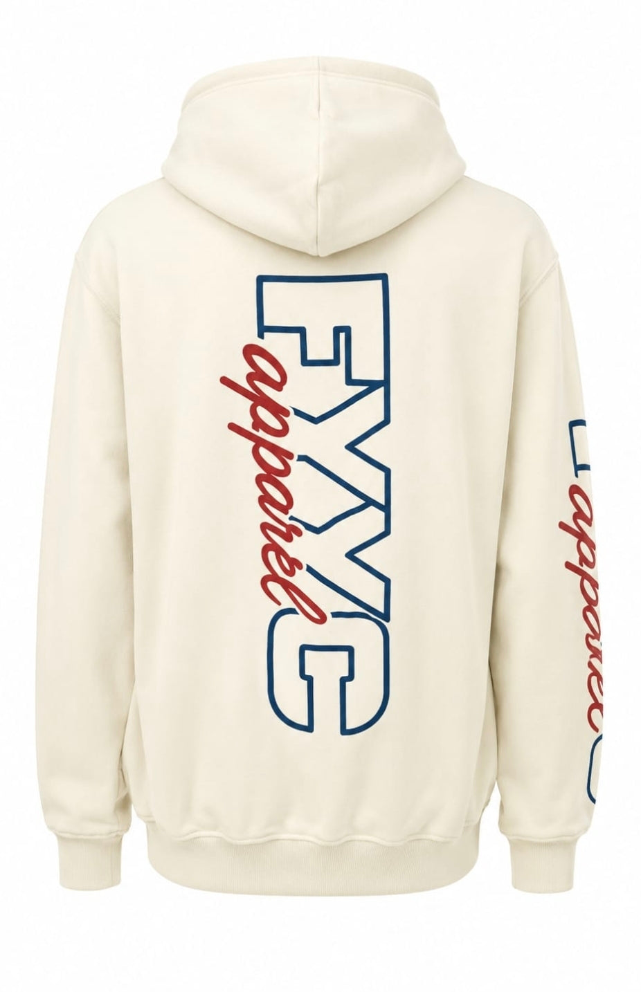 CREAM WITH BLUE SKUTTET LOGO HOODIE