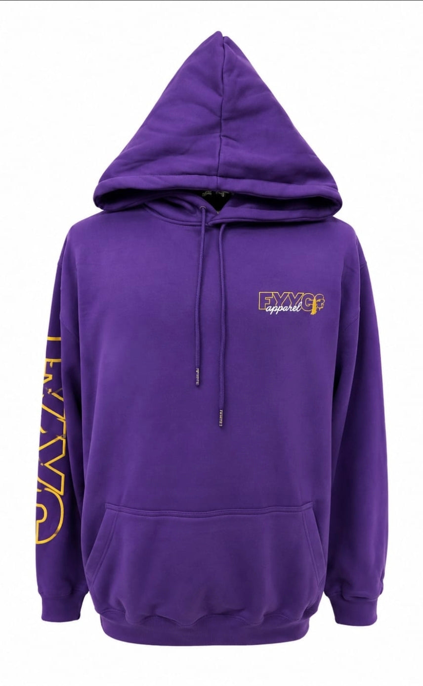 PURPLE WITH YELLOW SKUTTET LOGO HOODIE