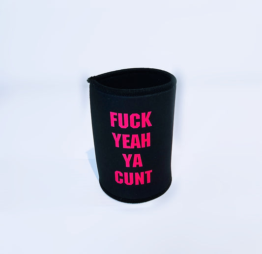 PINK AND BLACK FYYC STUBBY HOLDER