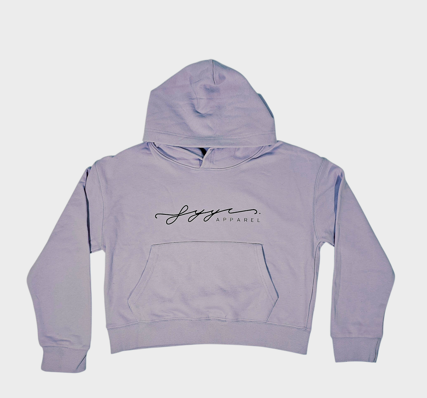 LIGHT PURPLE AND BLACK CROPPED HOODIE