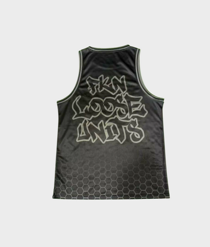 BLACK AND GREY BASKETBALL SINGLET