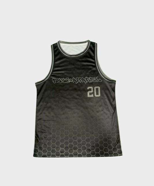 BLACK AND GREY BASKETBALL SINGLET