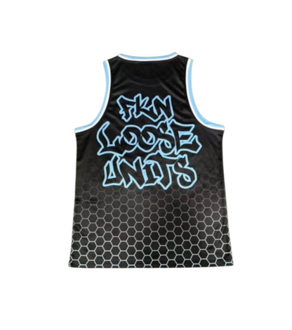 BLUE AND BLACK BASKETBALL SINGLET