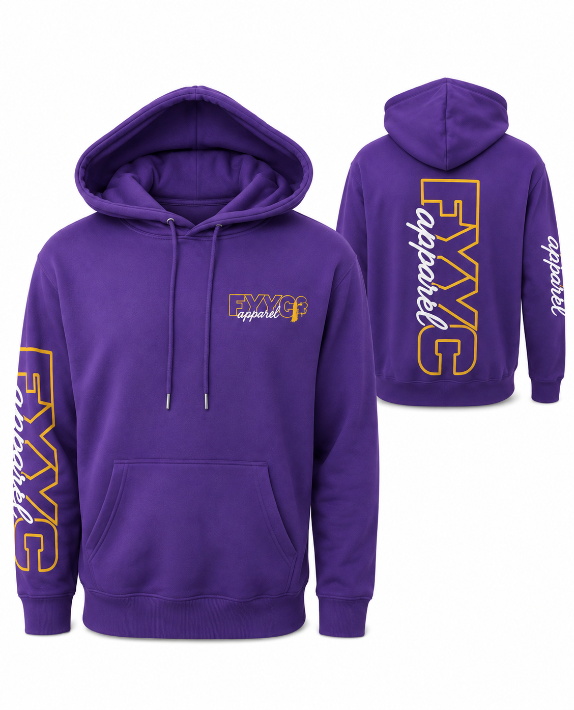 PURPLE WITH YELLOW SKUTTET LOGO HOODIE