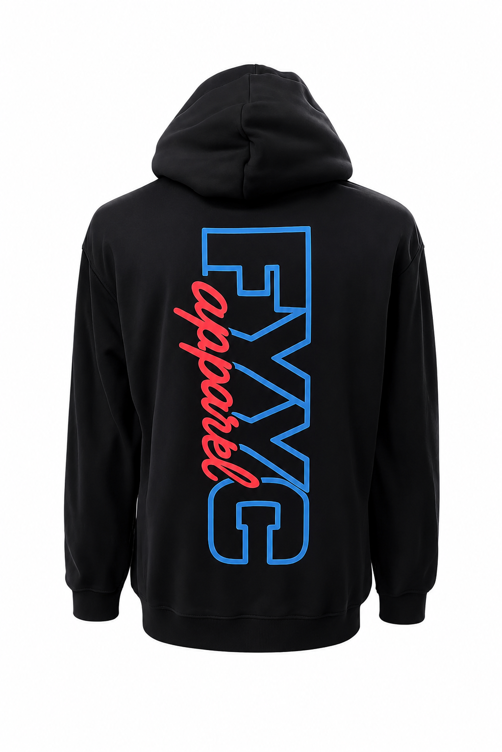 BLACK WITH BLUE SKULLET LOGO HOODIE